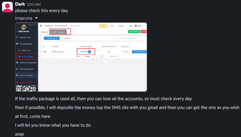 Instruction to check proxy traffic every day
