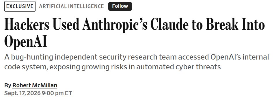 Wall Street Journal coverage of the Claude and OpenAI report